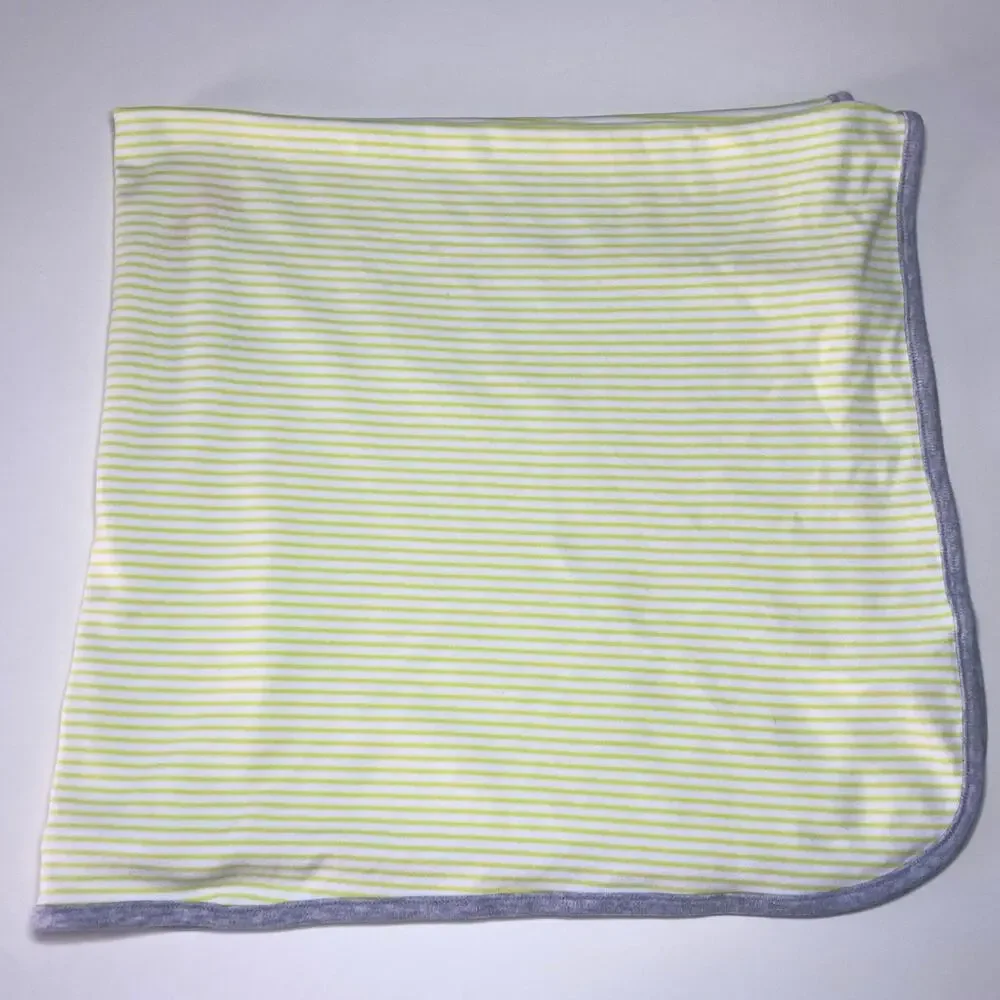 Carters Precious Firsts Lime Green Baby Blanket Swaddle Cotton Stretch Knit READ